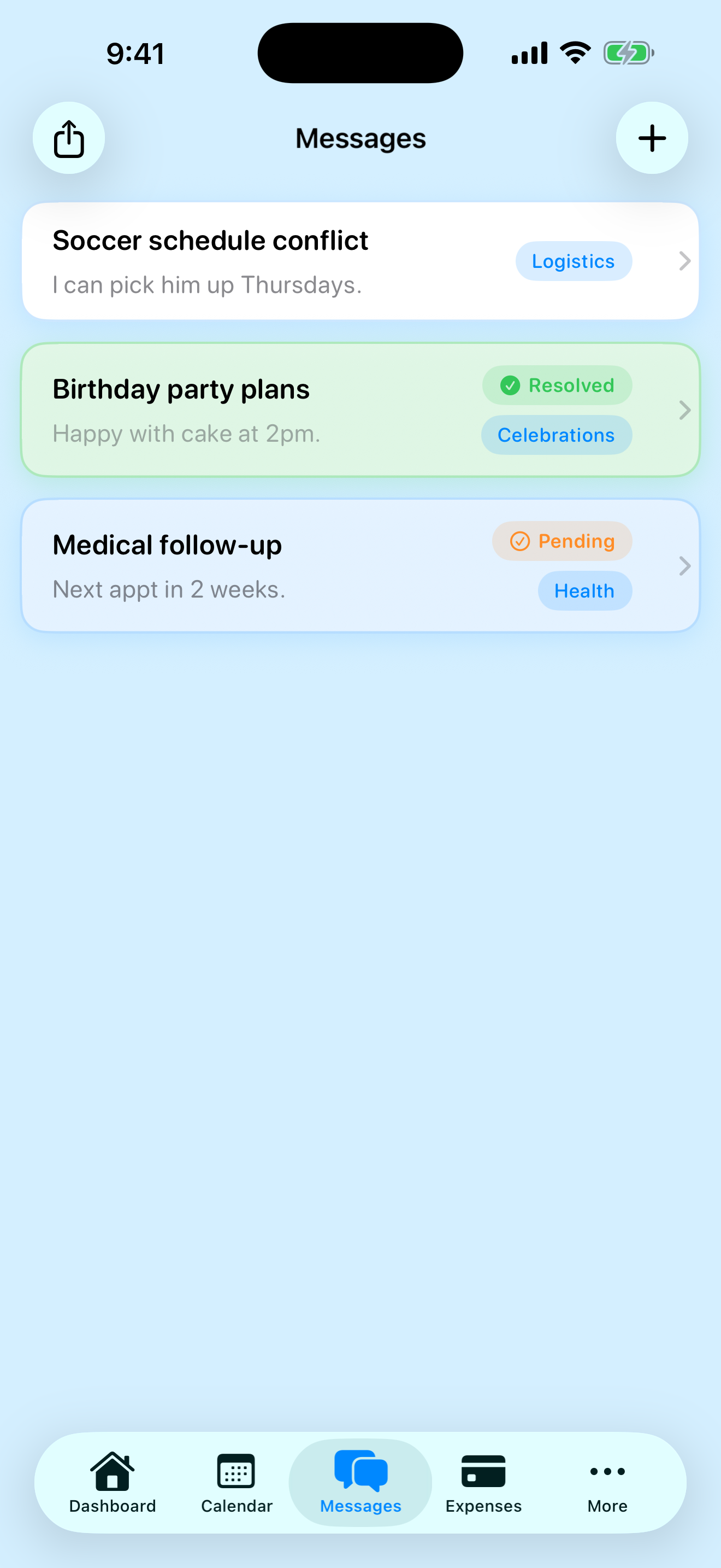 Organized messaging